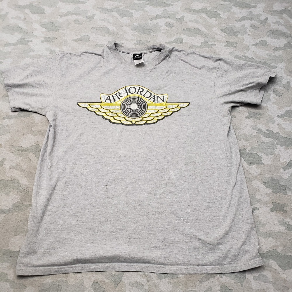 Air Jordan Wings Shirt Mens 2XL Gray 2008 Short Sleeve